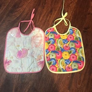 Set of 2 Hand Quilted Baby Bibs